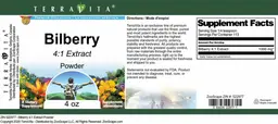 Label for Bilberry 4:1 Extract Powder