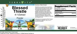 Label for Blessed Thistle 4:1 Extract Powder