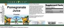 Label for Pomegranate Juice Powder
