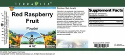 Label for Red Raspberry Fruit Powder
