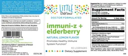 Label for Immuni-Z + Elderberry Natural Lemon Flavor