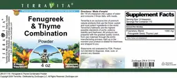 Label for Fenugreek & Thyme Combination Powder