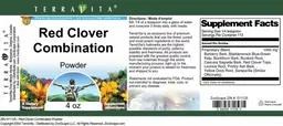 Label for Red Clover Combination Powder