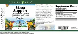 Label for Sleep Support Powder