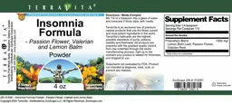 Label for Insomnia Formula Powder