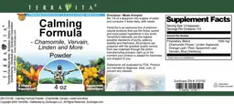 Label for Calming Formula Powder