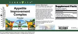 Label for Appetite Improvement Complex Powder