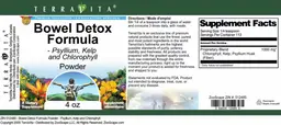 Label for Bowel Detox Formula Powder