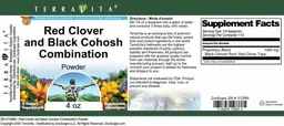 Label for Red Clover and Black Cohosh Combination Powder