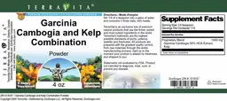 Label for Garcinia cambogia and Kelp Combination Powder