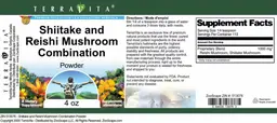 Label for Shiitake and Reishi Mushroom Combination Powder