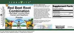 Label for Red Beet Root Combination Powder