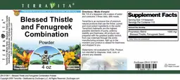 Label for Blessed Thistle and Fenugreek Combination Powder