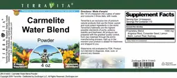 Label for Carmelite Water Blend Powder
