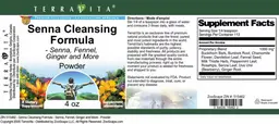 Label for Senna Cleansing Formula Powder