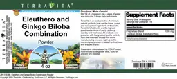 Label for Eleuthero and Ginkgo Biloba Combination Powder