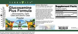 Label for Glucosamine Plus Formula Powder