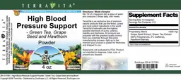 Label for High Blood Pressure Support Powder