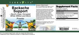 Label for Backache Support Powder