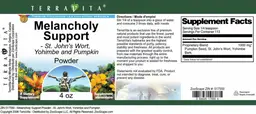 Label for Melancholy Support Powder