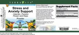 Label for Stress and Anxiety Support Powder