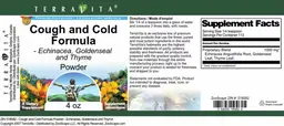 Label for Cough and Cold Formula Powder