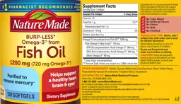 Label for Burp-less Fish Oil 1200 mg