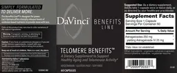 Label for Telomere Benefits