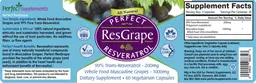 Label for Perfect ResGrape Resveratrol