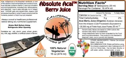 Label for Absolute Acai Berry Juice
