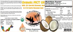 Label for Organic MCT Oil