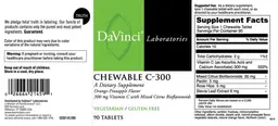 Label for Chewable C-300 Orange-Pineapple Flavor
