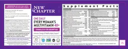 Label for Every Woman's One Daily Multivitamin 40+
