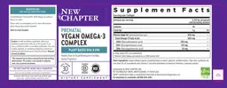 Label for Prenatal Vegan Omega-3 Complex