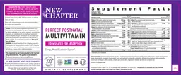 Label for Perfect Postnatal Multivitamin
