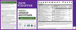 Label for Women's Advanced Multivitamin