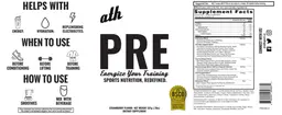 Label for PRE Strawberry Flavor