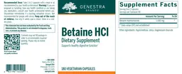 Label for Betaine HCl