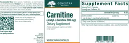 Label for Carnitine