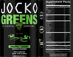 Label for Jocko Greens Pineapple/Coconut