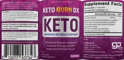 Label for Keto Burn DX