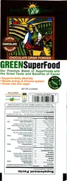 Label for Green SuperFood Chocolate