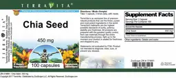 Label for Chia Seed 450 mg