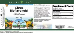 Label for Citrus Bioflavonoid 450 mg 20% Extract