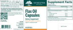 Label for Flax Oil Capsules