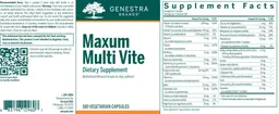 Label for Maxum Multi Vite