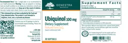 Label for Ubiquinol 100 mg