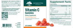 Label for Vitamin C Gummies Natural Orange Flavor