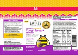 Label for Children's Daytime Cough Syrup + Immune Natural Mixed Berry Flavor