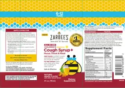Label for Children's All-In-One Daytime Cough Syrup + Natural Grape Flavor